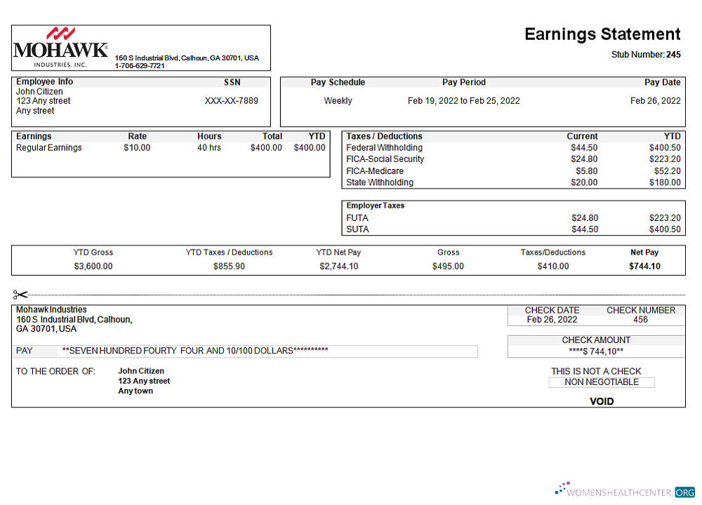 Download USA manufacturing company earning statement Photoshop template